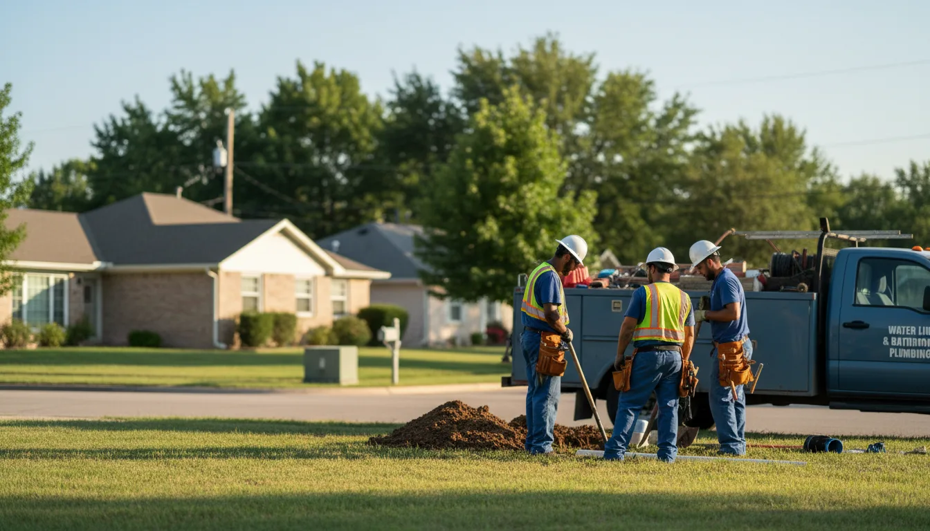 Residential water line and bathroom plumbing service in Bristow, IN